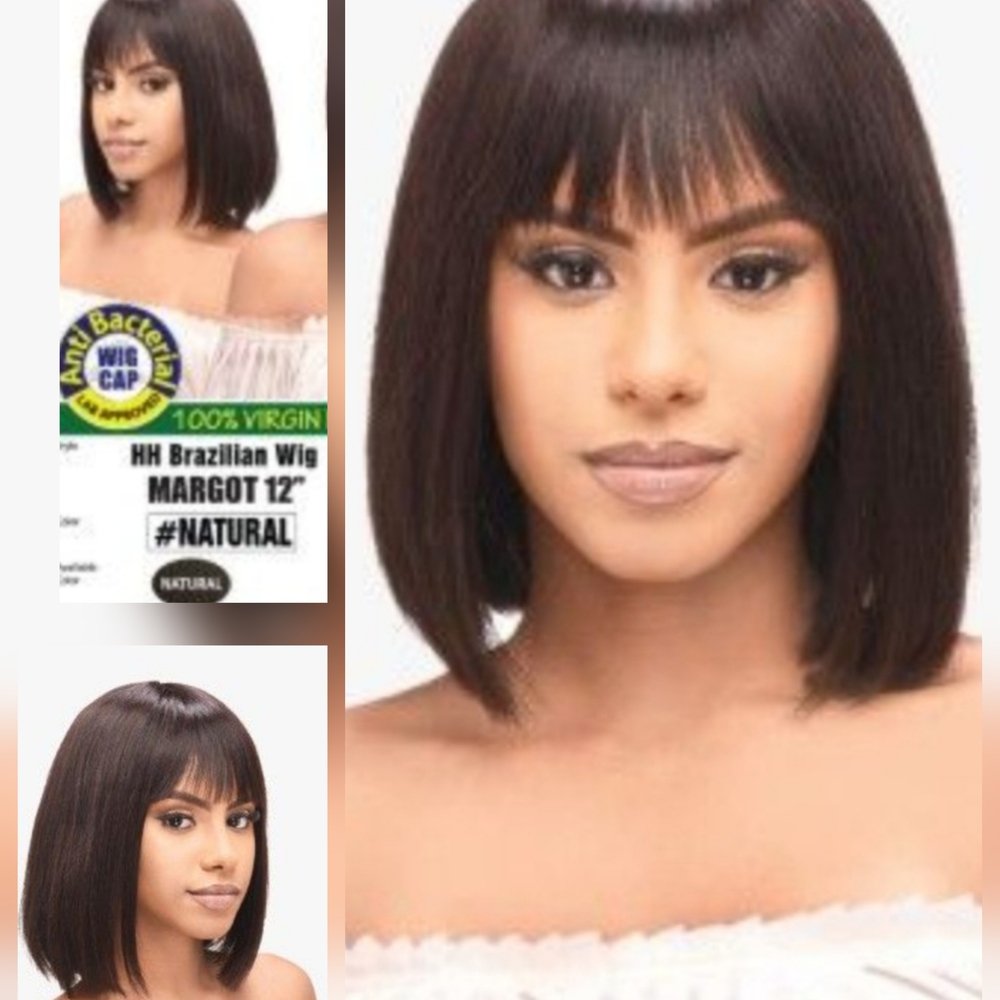 🔥NWT SEXY Margot 12" Bob Brazilian Wig - Natural Black & FREE GIFT